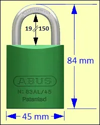ABUS 83AL/45G Green Titalium Padlock