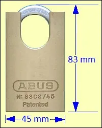 ABUS 83CS/45 Closed Shackle Brass Padlock