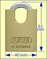 ABUS 65CS/40 Closed Shackle Brass Padlock
