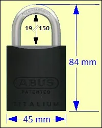 ABUS 83AL/45BL Black Titalium Padlock