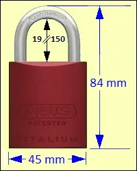 ABUS 83AL/45R Red Titalium Padlock