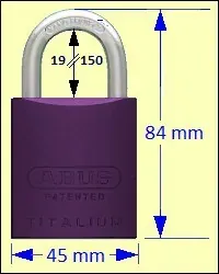 ABUS 83AL/45V Violet Titalium Padlock
