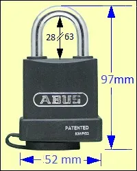 ABUS 83WP/53 Weatherproof 53mm Steel Padlock