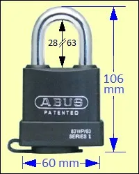 ABUS 83WP/63 Weatherproof 63mm Steel Padlock
